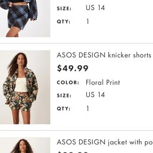 ASOS Floral High Waist Shorts